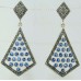 Fashion 925 sterling silver earrings with Marcasite Gemstones 2.5 inch